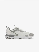 Grey-white men's leather sneakers Geox Grecale - Men's