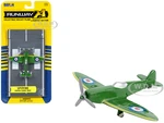 Supermarine Spitfire Fighter Aircraft Green "Royal Air Force" with Runway Section Diecast Model Airplane by Runway24