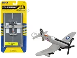 Vought F4U Corsair Fighter Aircraft Gray "United States Navy" with Runway Section Diecast Model Airplane by Runway24