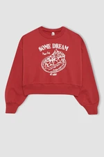 DEFACTO Crop Crew Neck Sweatshirt