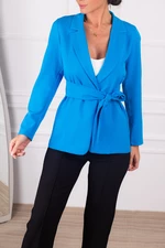 armonika Women's Blue Jacket with Slits in the Front