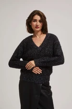 Sweater with metal thread