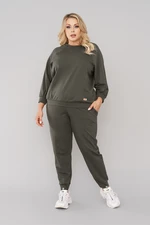 Women's tracksuit Alta, 3/4 sleeves, long legs - dark olive