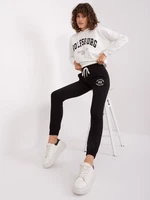 Ecru-Black Women's Tracksuit with Sweatshirt