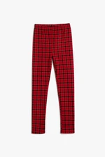 Koton Girls Pink Plaid Leggings