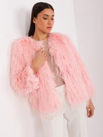 Light pink mid-season jacket with zipper