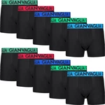 10PACK Men's Boxer Shorts Gianvaglia Black