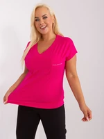 Women's cotton blouse fuchsia size plus