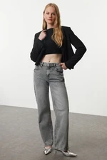 Trendyol Gray More Sustainable Normal Waist Straight Jeans