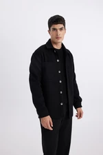 DEFACTO Relax Fit Polo Neck Wool Look Shirt Jacket