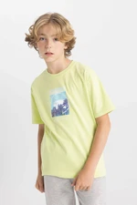 DEFACTO Boy's Crew Neck Printed Short Sleeve T-Shirt