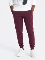 Ombre Men's BASIC cotton jogger sweatpants - maroon