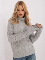 Grey turtleneck with pattern