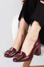 Mio Gusto Adela Women's Claret Red Heeled Shoes