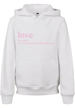 Kids Love Definition Hoody white