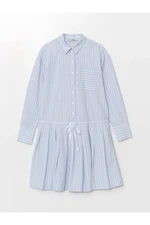 LC Waikiki XSIDE Blue Striped Shirt Collar Striped Women's Dress