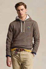 Mikina Polo Ralph Lauren pánská, šedá barva, s kapucí, vzorovaná, 710951639