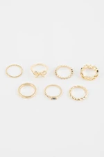 DEFACTO Women's 7-Piece Gold Ring