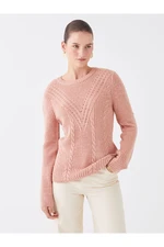 LC Waikiki Crew Neck Openwork Long Sleeve Women's Knitwear Sweater