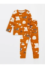 LC Waikiki Crew Neck Long Sleeve Patterned Baby Boy Pajama Set