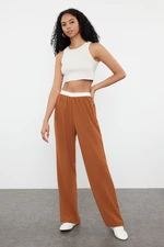 Trendyol Brown Boxer Detailed Straight Cut Woven Trousers