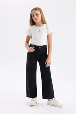 DEFACTO Girl's Wide Leg Cargo Wide Leg Jeans