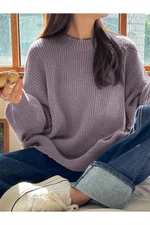 13242 Dewberry Oversize Women Sweater-LILA