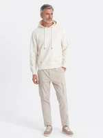 Ombre Men's kangaroo hooded sweatshirt - cream