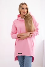 Insulated sweatshirt with a longer back - light pink