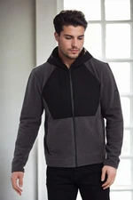 86616 Dewberry Zippered Mens Hoodie-BLACK