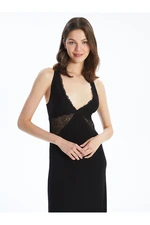 LC Waikiki Lcw V Neck Lace Detailed Strappy Women's Nightgown