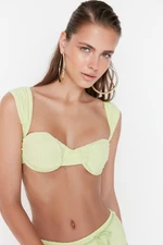 Trendyol Mint Textured Bikini Top