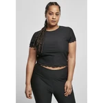 Women's T-shirt with short lace trim black