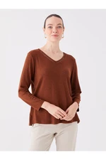 LC Waikiki V-Neck Plain Long Sleeve Women's Blouse