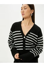 Koton V-Neck Cardigan Buttoned Knit