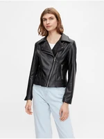 Black Women's Faux Leather Jacket Pieces Fioa - Women