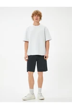 Koton Oversize Bermuda Washed Shorts with Lace Waist Pockets