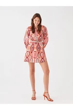 LC Waikiki Women's Patterned Long Sleeve Satin Shirt Dress