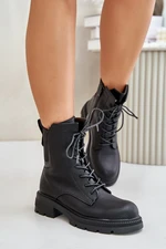 Insulated ankle boots Workery with zip black Leairae