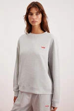 GRIMELANGE LEONA Oversize Gray Sweatshirt