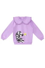 Denokids Zebra Baby Girl Lilac Sweatshirt