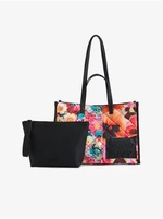 Pink and black women's floral handbag 2in1 Desigual Lilo Hanover