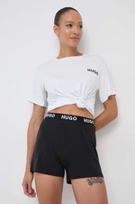 Pyžamové šortky HUGO dámské, černá barva, 50490704