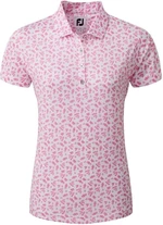 Footjoy Floral Print Lisle Pink/White L Polo-Shirt