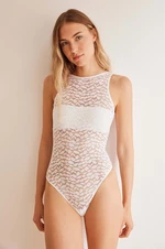 Body women'secret SPRING HELANKAS biela farba, čipkované, jednofarebné, 5667826