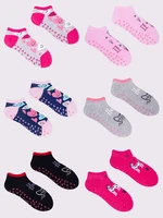 Yoclub Kids's Girls' Ankle Socks Patterns Colours 6-Pack