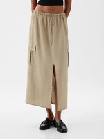 Beige women's linen maxi skirt GAP
