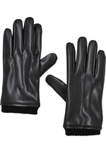 Synthetic leather basic gloves black