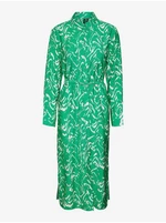 Zelené dámske vzorované košeľové midišaty Vero Moda Cia
