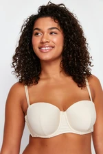 Trendyol Curve Beige Ribbed Strapless Bra